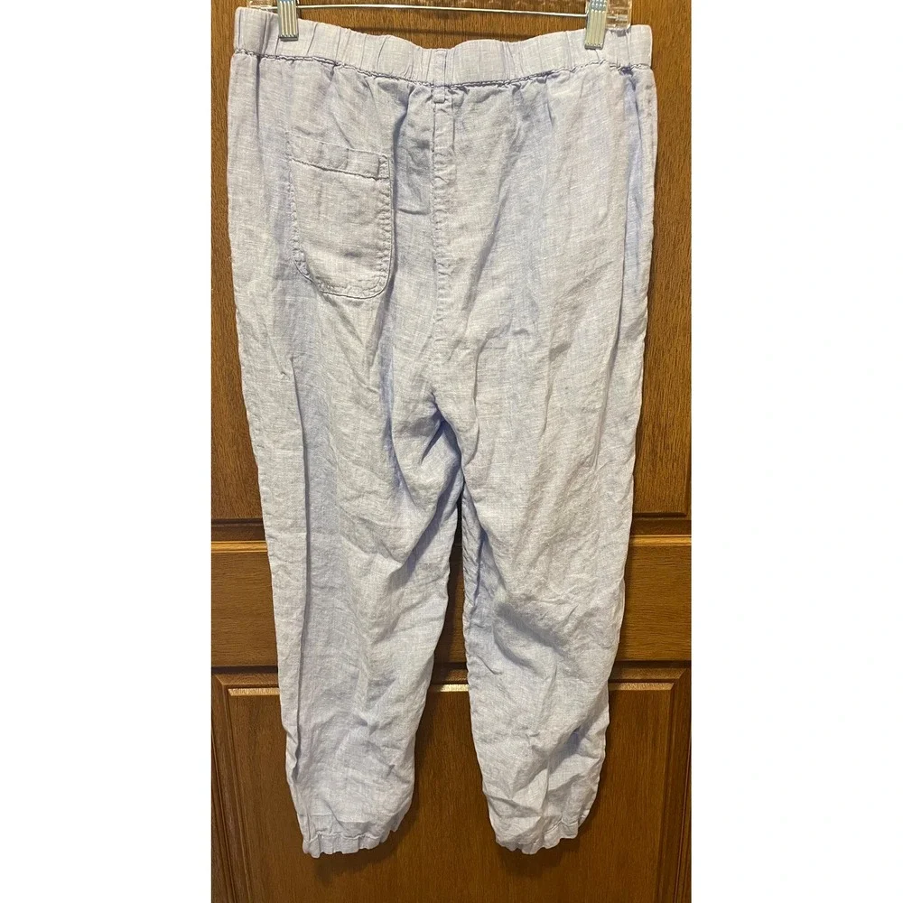 Quince Light Blue 100% European Linen Jogger Pants Womens Large JDAVN01 SP/25